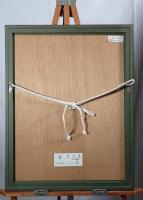 【真作】鷲見麿「小指」パステル・色鉛筆画 変形額装