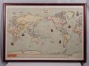 【大型額装】世界地図「WORLD MAP ODYSSEY」大航海時代 探検航路図入り 104×74cm アンティーク調 インテリア 1/4700万 学習