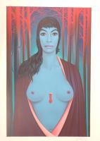 【真作】F.ラビッセ「アルミード」リトグラフ 直筆サイン 限定175部 シュルレアリスム 青い女 幻想絵画 Armide Felix Labisse