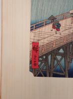 【復刻木版画】歌川広重「名所江戸百景 大はしあたけの夕立」純手摺り 昭和レトロ ゴッホ模写原画 浮世絵