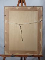 【希少】寺田農「キツネ（仮）」直筆サイン入 スクラッチ画/版画 額装 ムスカ大佐声優 俳優 寺田政明の息子 箱付