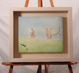 【真作推定】杉田陽平「work?」2005年 初期希少作 F4号 アクリル・油彩