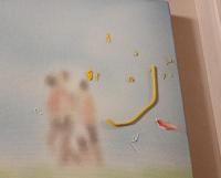 【真作推定】杉田陽平「work?」2005年 初期希少作 F4号 アクリル・油彩