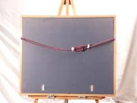 【真作/模写】日本画風景「湖畔の葦」銘『寛』額装 F6号 昭和レトロ 青の絶景 東山魁夷風 インテリア