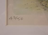 【限定50部】スイス風景画「シャフハウゼン」ムノート要塞 直筆サイン『Yoshi』額装 リトグラフ/版画 建築スケッチ 美品