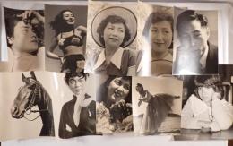 昭和期 女性ポートレート中心 古写真10枚セット｜舞踏・モデル風写真・馬｜大判モノクロ