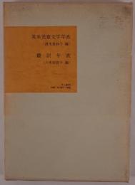 英米児童文学年表 : 翻訳年表