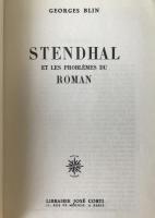 1954 FIRST ED. Georges Blin "Stendhal et les problèmes du Roman" José Corti - French Theory / Narratology Scarce
