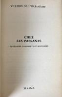 Villiers de l'Isle-Adam - CHEZ LES PASSANTS - 1979 Plasma Edition - Vintage French Paperback 