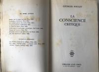 Georges POULET - La Conscience Critique (1974) José Corti / Geneva School Phenomenology / French Theory