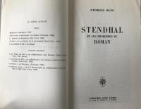 1954 Stendhal et les problèmes du roman by Georges Blin | José Corti | UNCUT French 1st Ed | Literary Criticism