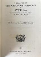 Avicenna Canon of Medicine TREATISE Book I Translation O. Cameron Gruner 1970 Reprint