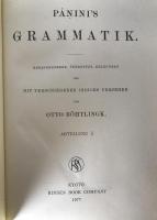 PÂNINI'S GRAMMATIK 2-Vol Set 1977 Rinsen Reprint Otto Böhtlingk Sanskrit Grammar