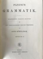 PÂNINI'S GRAMMATIK 2-Vol Set 1977 Rinsen Reprint Otto Böhtlingk Sanskrit Grammar