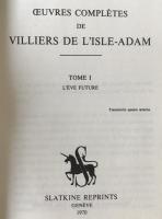 Œuvres complètes de Villiers de L'Isle-Adam Originally published: Paris : Mercure de France, 1922-19316冊揃え