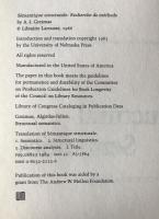 Semiotics Classic: STRUCTURAL SEMANTICS by A.-J. Greimas (1983 First English Edition)