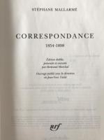 Stéphane Mallarmé Correspondance 1854-1898 Gallimard nrf 2019 (Mint Condition)