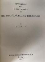 MATERIALS FOR A DICTIONARY OF THE PRAJÑĀPĀRAMITĀ LITERATURE Edward Conze 1967
