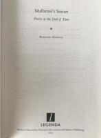 Mallarmé's Sunset: Poetry at the End of Time Barnaby Norman 2014 1st Ed. Hardcover