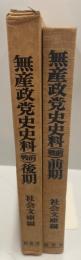 無産政党史史料　　戦前　前期・後期　２冊