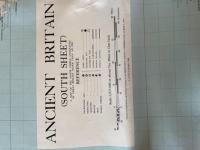 【古地図】古代イギリス（南シート）Ancient Britain (south sheet) scale:1/625,000 the Ordnance Survey,Chessington,Surrey,1964
