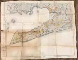 【古地図】豊橋　蒲郡　五万分一地形図　昭和25年　地理調査所発行　数枚をつなぎ合わせた跡あり　書き込み、破れあり