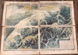 Regenkarte der Schweiz 1/200,000 Geograph.Kartenverlag Bern. スイスの降雨量地図