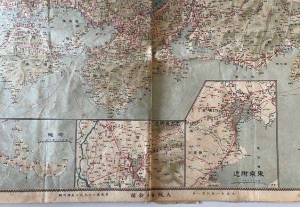 古地図】大日本交通全図 新築記念 大阪毎日新聞社発行 大正11年