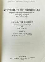 Statement of principles, adopted at the International Conference on Cataloguing Principles, Paris, October 1961 