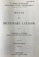 Rules for a dictionary catalog,4th ed. 1904