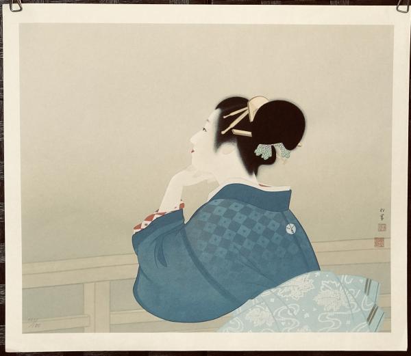 充実の品 上村松園「待月」シルクスクリーン ｜正光画廊） | （晩秋 絵画