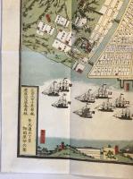 【古地図】横濱明細全圖　師岡屋伊兵衛　元治元甲子年原板　慶応四戊辰春再板　少々ヤケ・シミあり