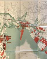 【古地図】横浜接収跡地復旧及復興建設計画図 一万八千分之一　横浜市復興建設会議　昭和26年8月　少々折れ・少々シミあり