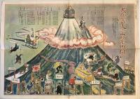 【雑誌附録】政界親分子分水脈図 大臣富士登山口案内図（文藝春秋 臨時増刊號附録）　昭和29年2月　ヤケ・少々汚れ・イタミ・折れあり