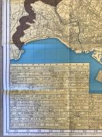 【古地図】東京最新全圖　明治卅八年三月改正 コンベナイント式 富里長松・岡村庄兵衛編　国土地図　明治38.1　傷少