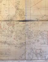 【古地図】南方共榮圏要圖（其の一）　情報局　内閣印刷局 発行　昭和17年1月　イタミ・ヤケ・少々破れ・欠けあり