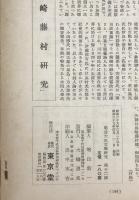 明治大正文学研究　特集近代詩人の研究