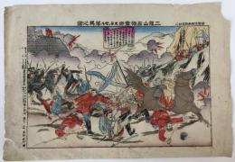二龍山占領露将ステッセル落馬之図　明治28年　日露陸戦画報其28