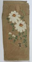 花の絵　南天、福寿草、牡丹、菊　4枚揃え