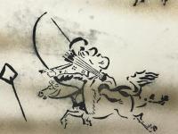 国宝鳥獣戯画 色紙 流鏑馬図