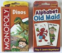 Flash Cards & Game Cards 4個セット　Monopoly Dinos Card、Alphabet Old Maid、Numbers 1-100 Flash cards、old maid Numbers