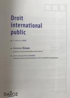 Droit international public 6e ed.(フランス語版) ペーパーバック
