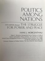 Politics among nations : the struggle for power and peace　fifth edition　 (英語版) 　ハードカバー