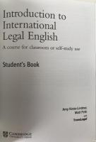 Introduction to International Legal English: A Course for Classroom or Self-Study Use Student's book (英語版)  ペーパーバック 2 audio CDs (12 cm.)