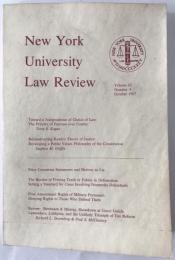 New york University Law Review Volume62 Number4　pages 651 to 926