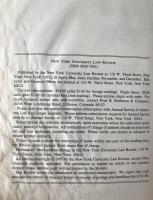 New york University Law Review Volume62 Number4　pages 651 to 926