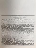 New york University Law Review Volume62 Number5　pages 927 to 1172