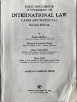 International Law, Cases and Materials, Basic Documents Supplement (英語版)  ペーパーバック