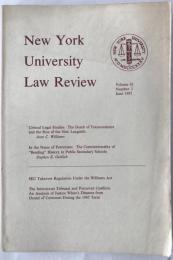 New york University Law Review Volume62 Number3　pages 429 to 650
