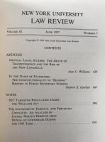 New york University Law Review Volume62 Number3　pages 429 to 650